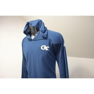 Adidas Hoodie ClimaLite Thin Georgia Tech Blue Athletic Sweater Mens Sz XL